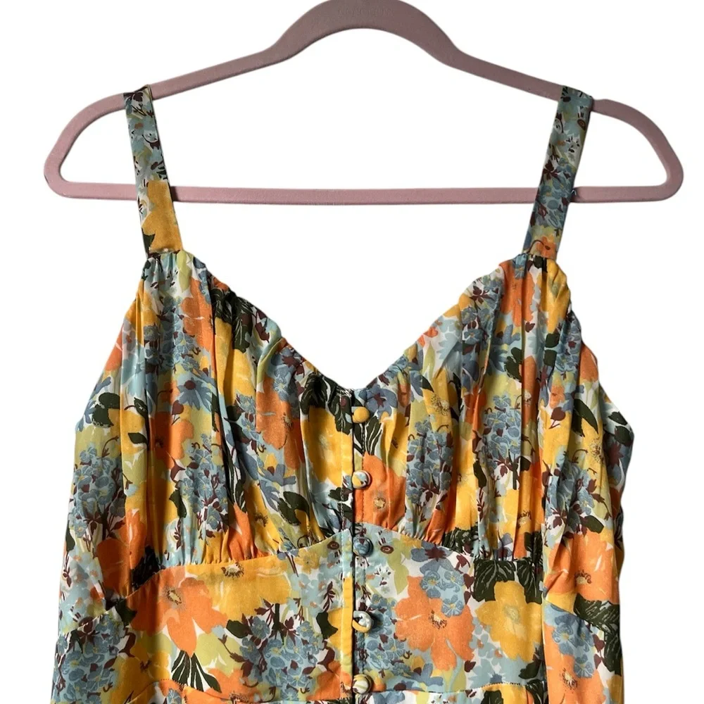 Abercrombie & Fitch Vibrant Floral Maxi Dress - Orange and Blue - Picture 2 of 12